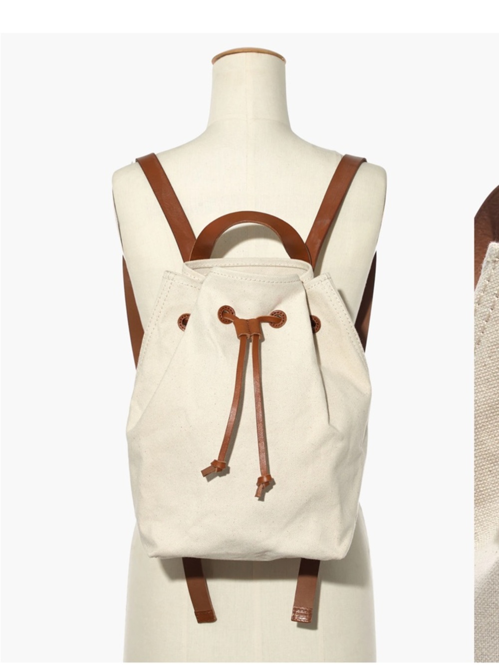Madewell The Canvas Somerset Backpack.  Tan leather details. - Picture 2 of 11